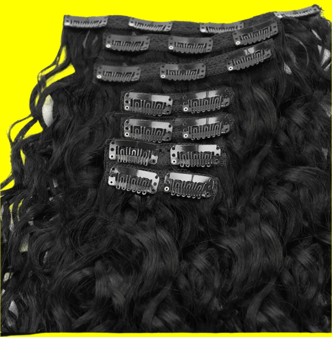 Clip-In Deep Wave Hair Extension Bundles