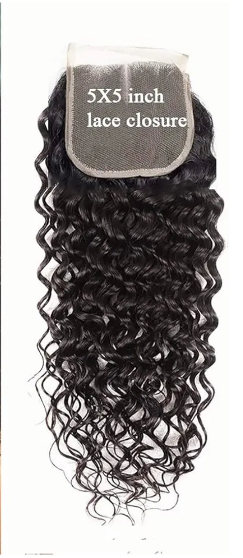 Top Grade Water Wave 5x5 Transparent Lace Closure