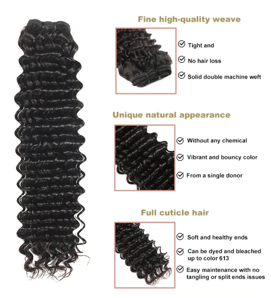 Raw Indian Deep Wave Hair Extensions