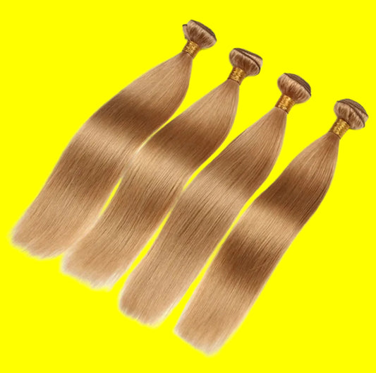 27 Honey Blonde Straight Hair Extension Bundles