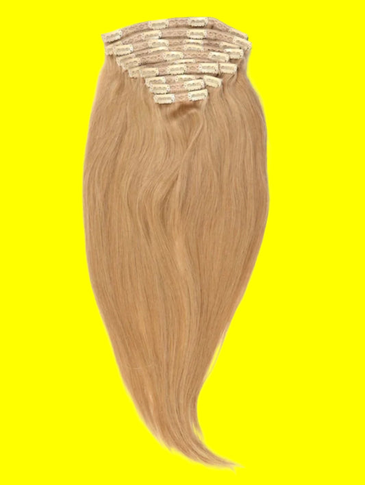 27 Honey Blonde Clip-In Straight Hair Extension Bundles