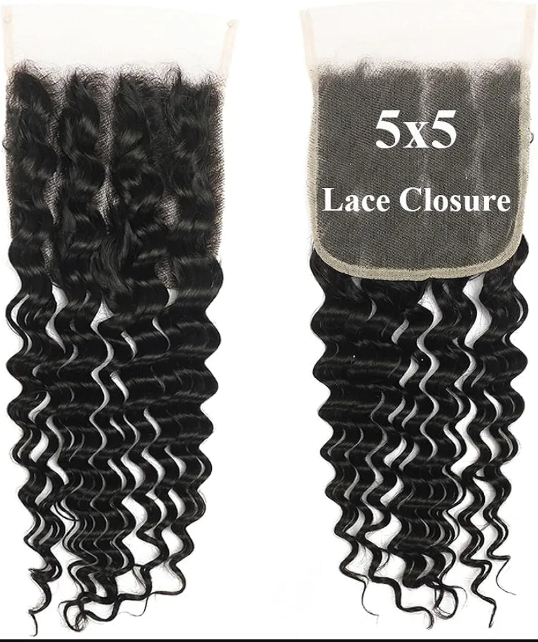 5A Deep Wave 5x5 Transparent Lace Closure