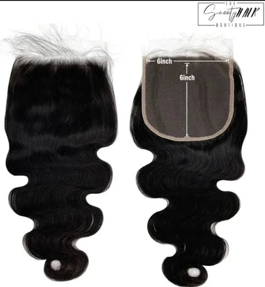 5A Body Wave 6x6 Transparent Lace Closure