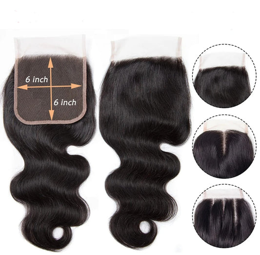 12A Body Wave 6x6 Transparent Lace Closure