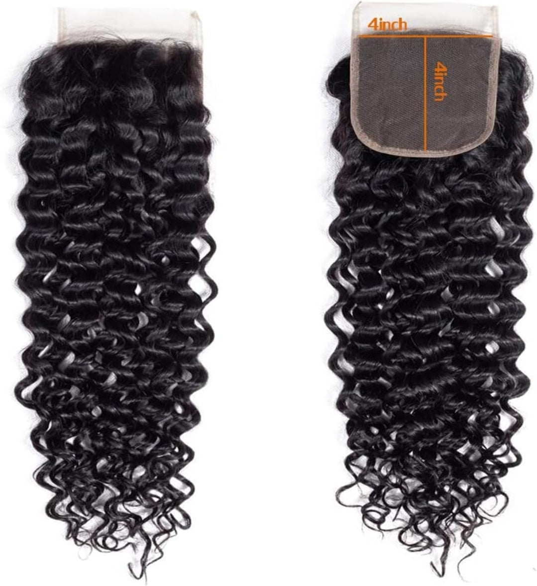 Top Grade Deep Curl 4x4 Transparent Lace Closure