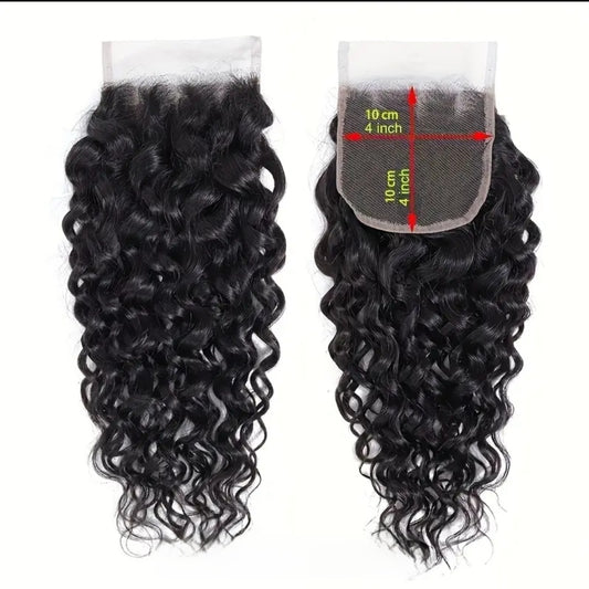 Top Grade Water Wave 4x4 Transparent Lace Closure