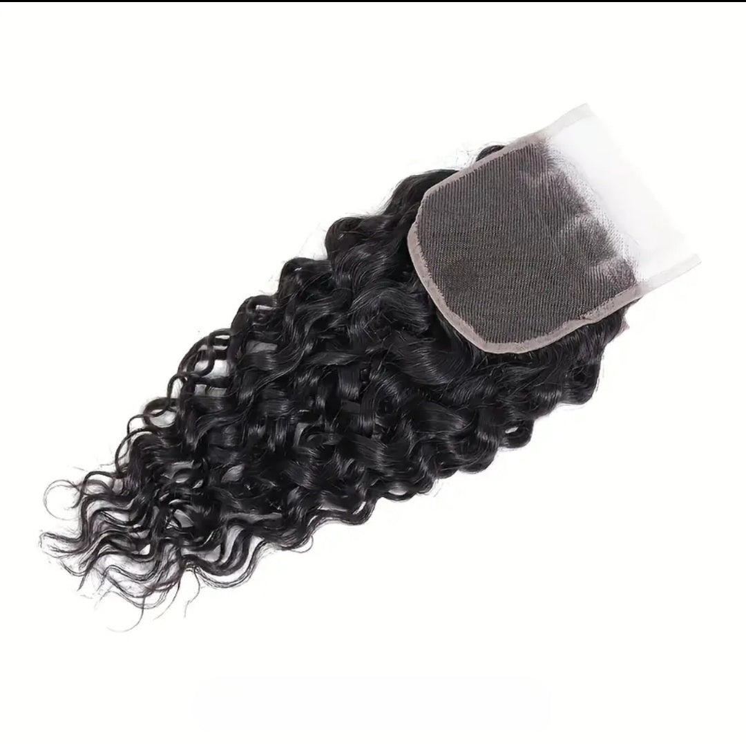 Top Grade Water Wave 4x4 Transparent Lace Closure