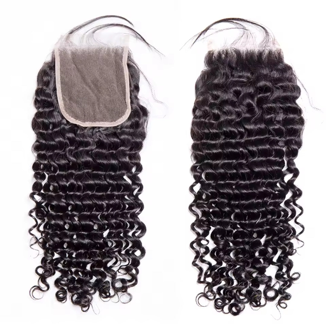 Top Grade Curly 4x4 Transparent Lace Closure