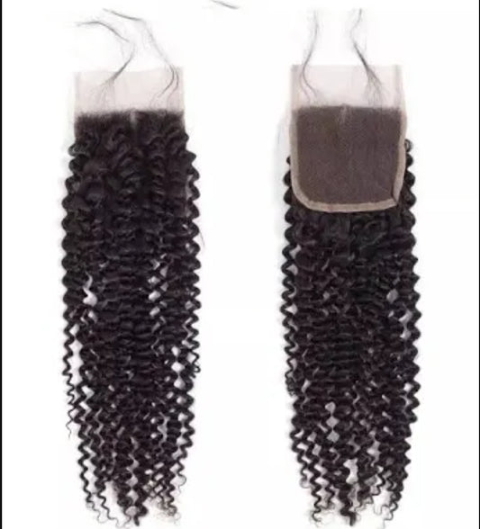 Top Grade Kinky Curly 4x4 Transparent Lace Closure