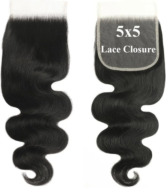 12A Body Wave 5x5 Transparent Lace Closure