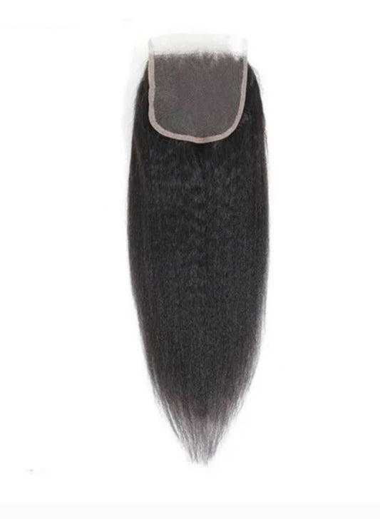 12A Kinky Straight 4x4 Transparent Lace Closure