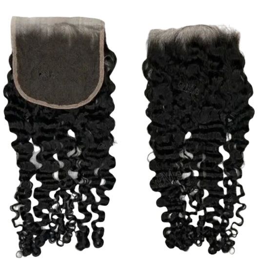 12A Burmese Curly 5x5 Transparent Lace Closure