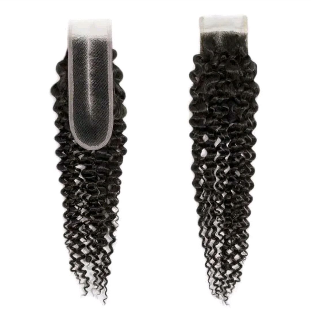 12A Tight Curl 2x6 Transparent Lace Closure